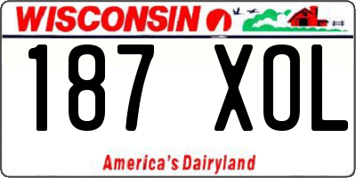 WI license plate 187XOL