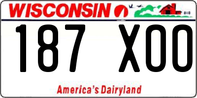WI license plate 187XOO