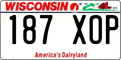 WI license plate 187XOP