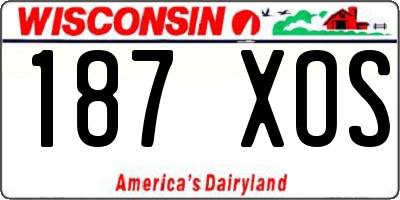 WI license plate 187XOS