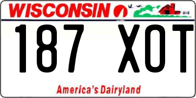 WI license plate 187XOT