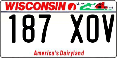 WI license plate 187XOV
