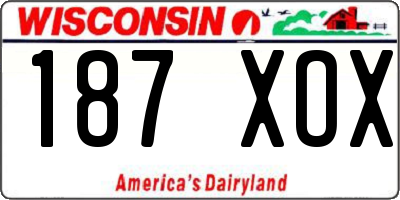 WI license plate 187XOX