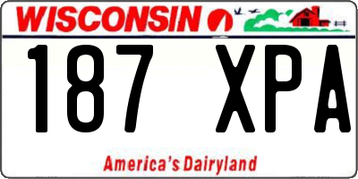 WI license plate 187XPA