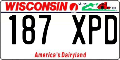 WI license plate 187XPD