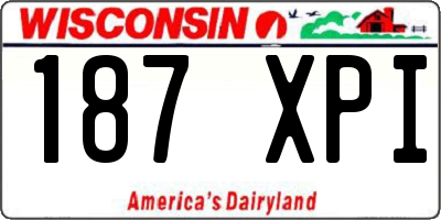 WI license plate 187XPI