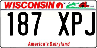 WI license plate 187XPJ