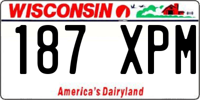 WI license plate 187XPM