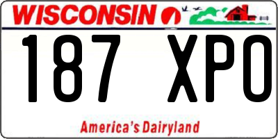 WI license plate 187XPO