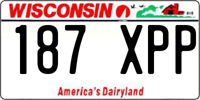 WI license plate 187XPP