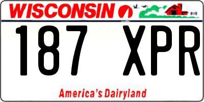 WI license plate 187XPR