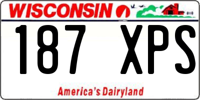 WI license plate 187XPS