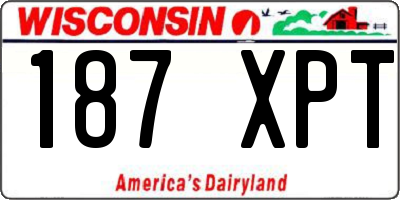 WI license plate 187XPT