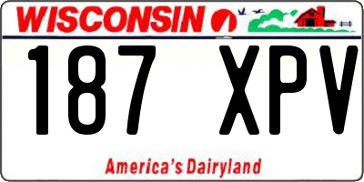 WI license plate 187XPV