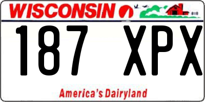 WI license plate 187XPX