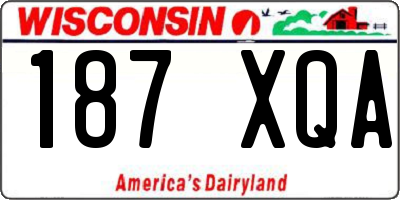WI license plate 187XQA