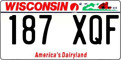 WI license plate 187XQF
