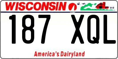 WI license plate 187XQL