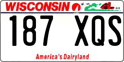 WI license plate 187XQS
