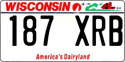 WI license plate 187XRB