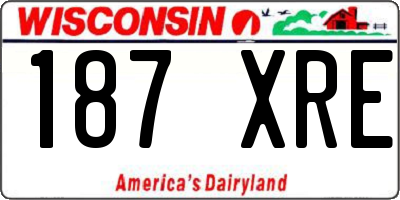 WI license plate 187XRE