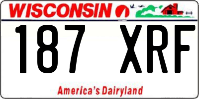WI license plate 187XRF