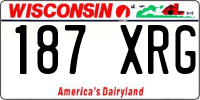 WI license plate 187XRG