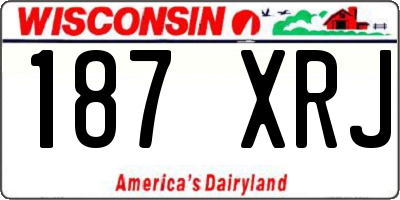 WI license plate 187XRJ