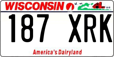 WI license plate 187XRK