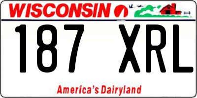 WI license plate 187XRL