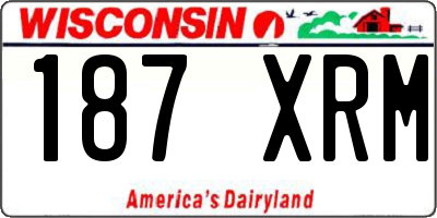 WI license plate 187XRM