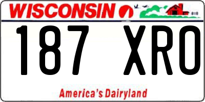 WI license plate 187XRO