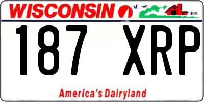 WI license plate 187XRP