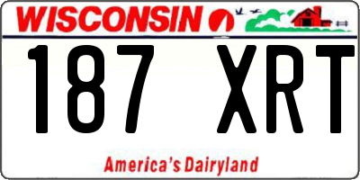 WI license plate 187XRT