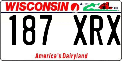 WI license plate 187XRX