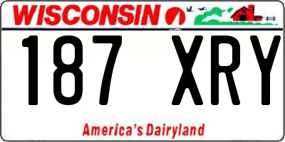 WI license plate 187XRY