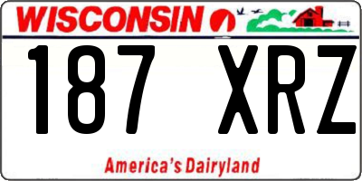 WI license plate 187XRZ
