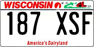 WI license plate 187XSF