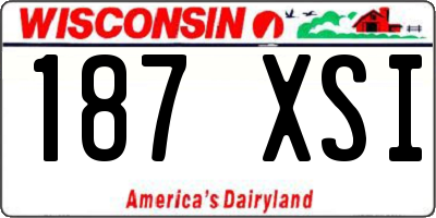 WI license plate 187XSI