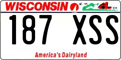 WI license plate 187XSS