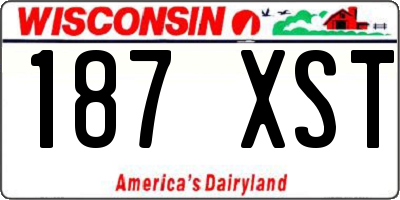 WI license plate 187XST