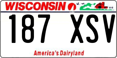 WI license plate 187XSV