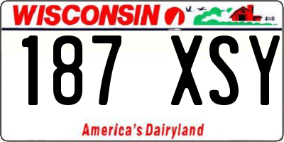 WI license plate 187XSY
