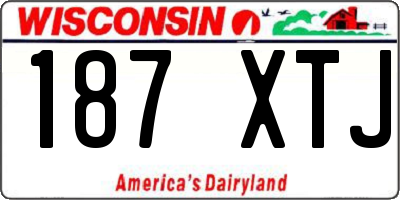 WI license plate 187XTJ