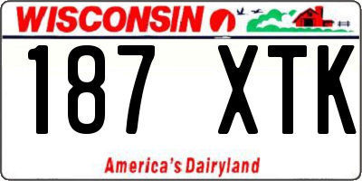 WI license plate 187XTK