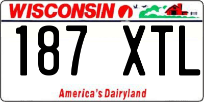 WI license plate 187XTL