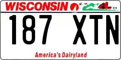 WI license plate 187XTN