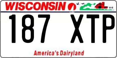 WI license plate 187XTP