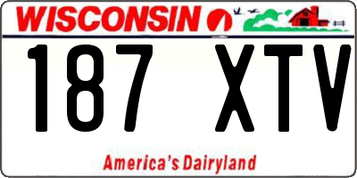 WI license plate 187XTV