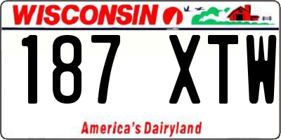 WI license plate 187XTW